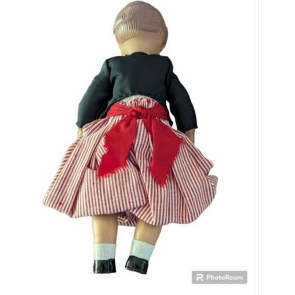 Vintage Celluloid Baby Doll 8" Jointed Painted Eyes Red White Blue Ruby Lips - Picture 5 of 5